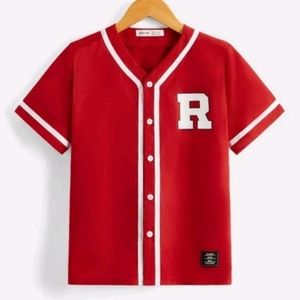 New Boys Letter Graphic Contrast Tape Shirt 8yrs size